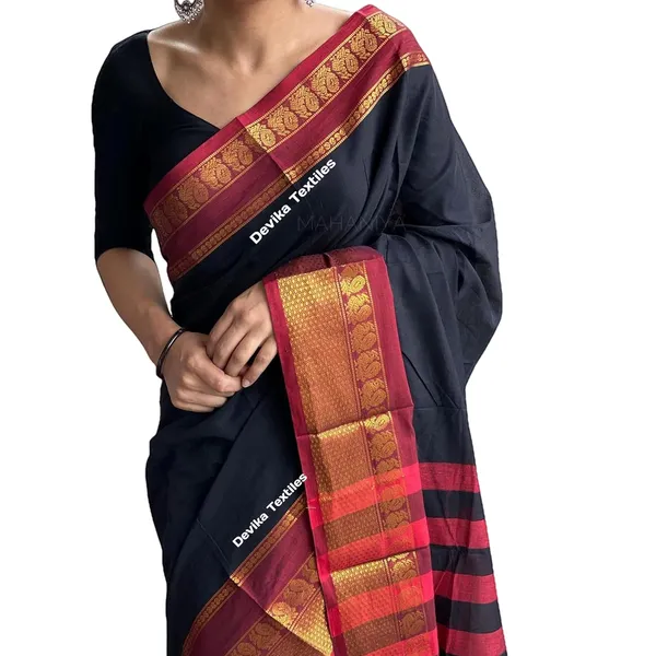Fabulous_Narayanpet_Pure_Cotton_Saree_With_Running_Blouse_Piece_(Black)_For_Women