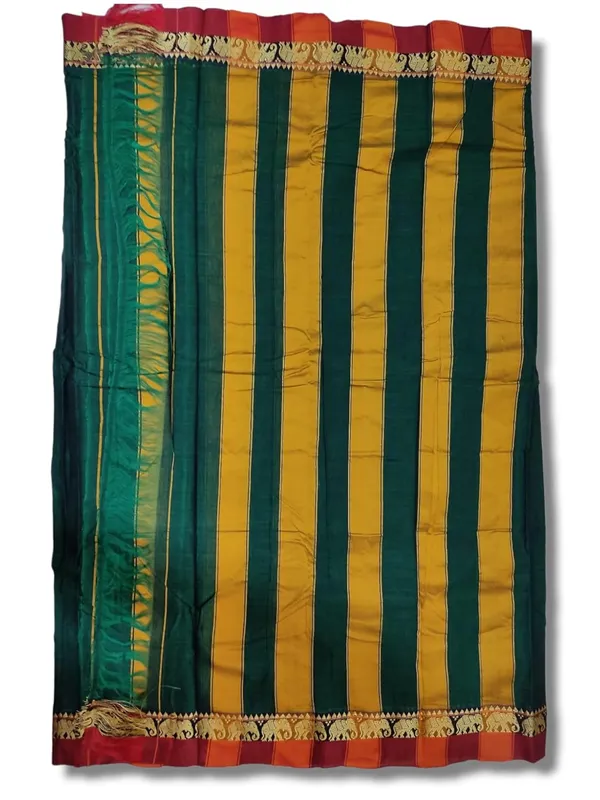 Handloom_Narayanpet_Pure_Cotton_Saree_With_Running_Blouse_(Single_Elephant_Border)_(Maroon)_For_Women