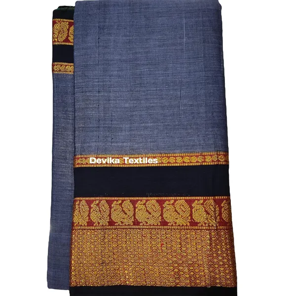 Narayanpet_Pure_Cotton_Handloom_Saree_With_Running_Blouse_Piece_(Cement_Color)_For_Women