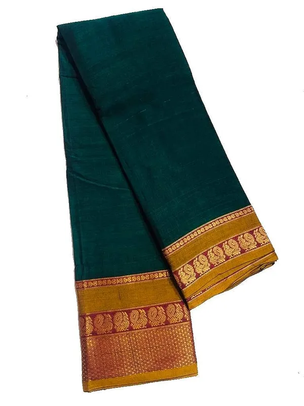 Sarees_Pure_Handloom_Narayanpet_Cotton_Saree_Peacock_Zari_With_Blouse_Green_For_Women