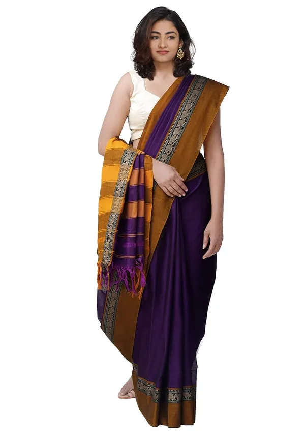Narayanpet_Handloom_Cotton_Saree_With_Blouse_Piece_(Purple+Free_Size)_For_Women