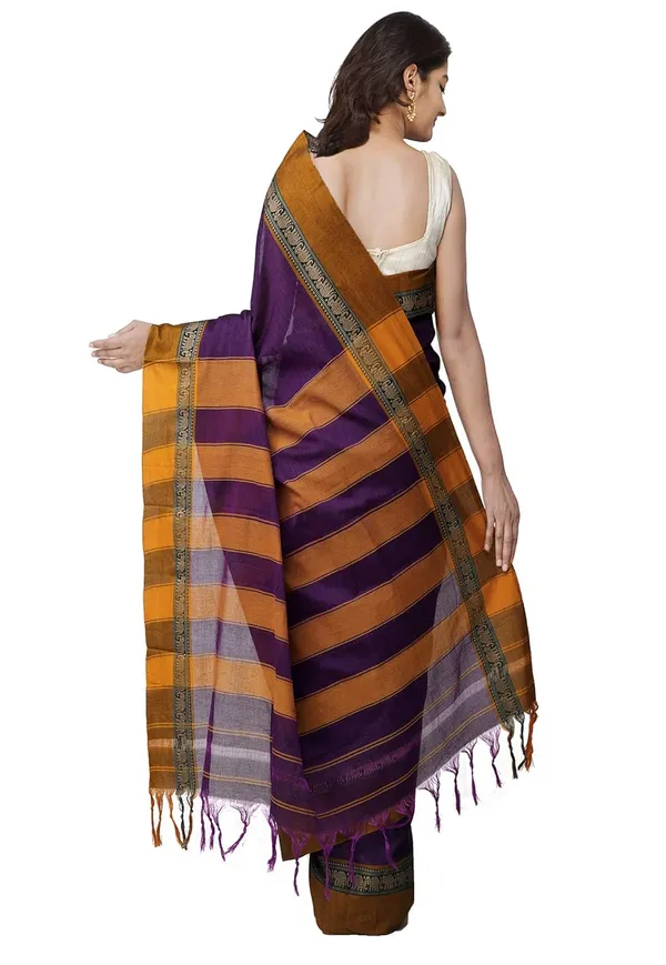 Narayanpet_Handloom_Cotton_Saree_With_Blouse_Piece_(Purple+Free_Size)_For_Women
