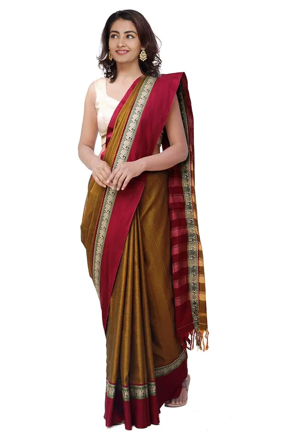 Narayanpet_Handloom_Cotton_Saree_With_Weaving_And_Blouse_Piece_(Brown+Free_Size)_For_Women