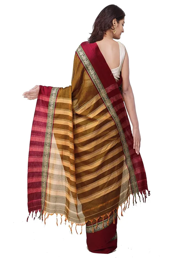 Narayanpet_Handloom_Cotton_Saree_With_Weaving_And_Blouse_Piece_(Brown+Free_Size)_For_Women