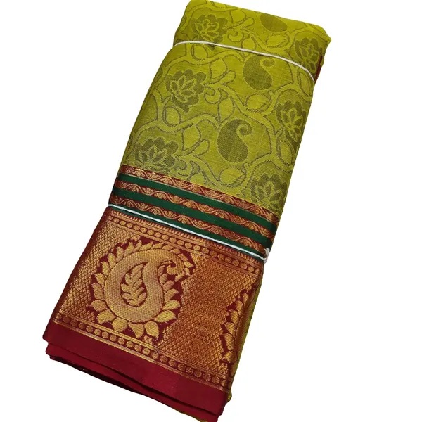 Narayanpet_Cotton_Saree_Without_Blouse_Piece_(Lite_Mehandi)_For_Women
