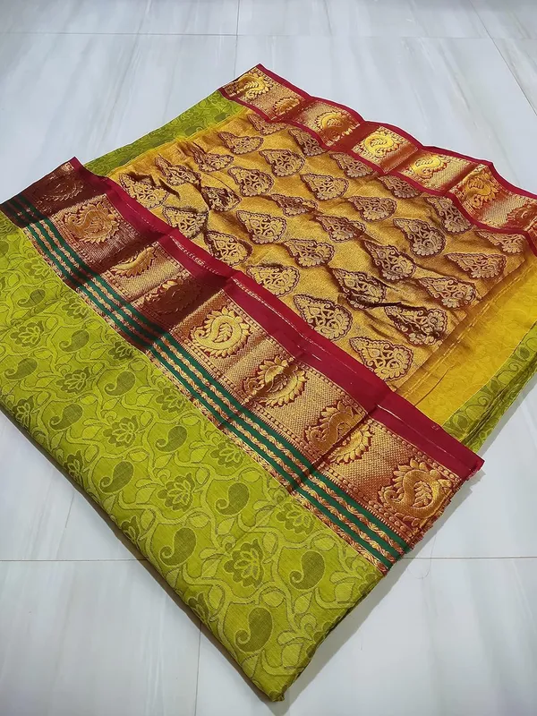 Narayanpet_Cotton_Saree_Without_Blouse_Piece_(Lite_Mehandi)_For_Women
