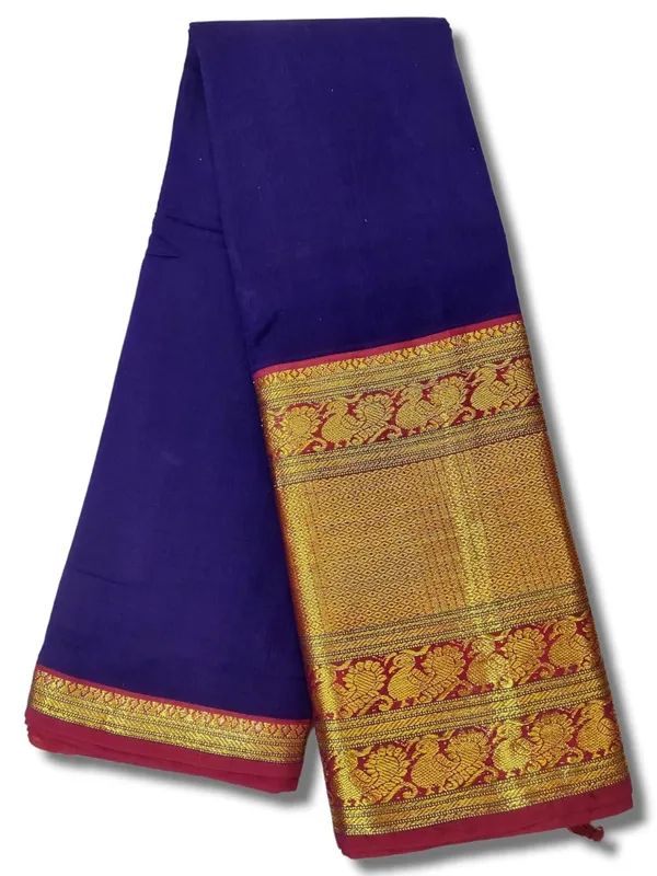 Tri_Peacock_Narayanpet_Pure_Cotton_Saree_With_Running_Blouse_Piece_(Jambla)_For_Women