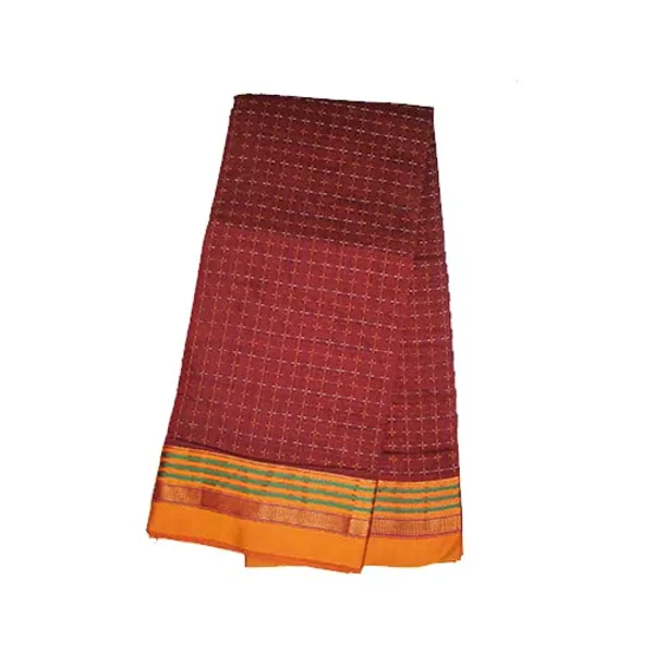 Neyge_Women_Irkal_Ilkal_Traditional_Handwoven_Cotton_Silk_Star_Pattern_Satin_Jari_Border_Saree_Stripe_Pallu_(Maroon)