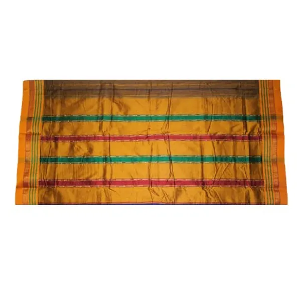 Neyge_Women_Irkal_Ilkal_Traditional_Handwoven_Cotton_Silk_Star_Pattern_Satin_Jari_Border_Saree_Stripe_Pallu_(Maroon)