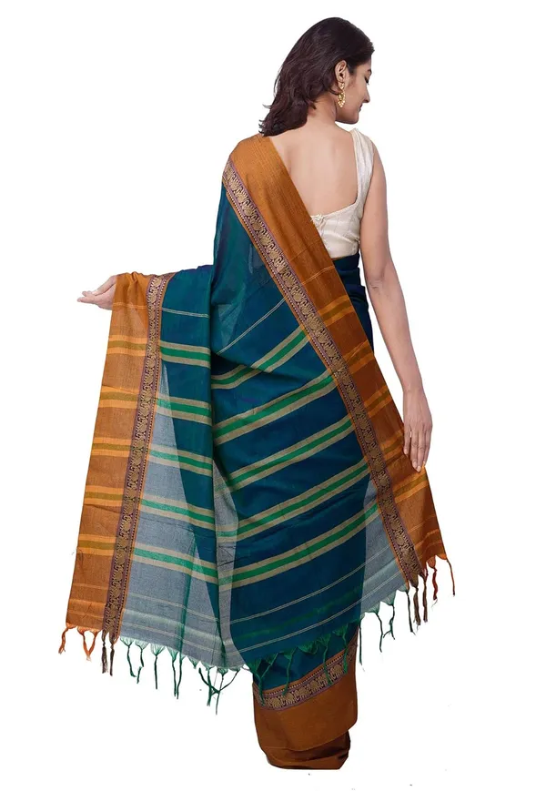 Pure_Handloom_Narayanpet_Cotton_Saree_With_Blouse_Piece_And_Tassels_From_The_Weavers_Of_Andhra_Pradesh_(Green+Free_Size)_For_Women