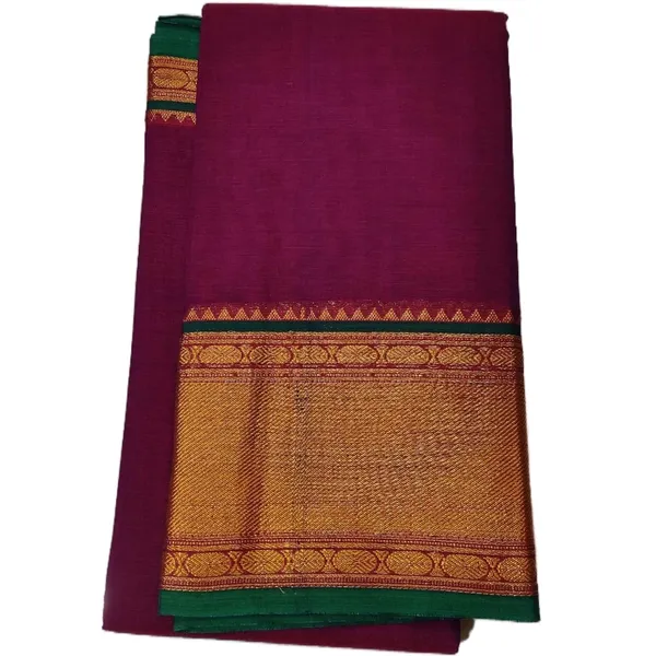 Narayanpet_Handloom_Pure_Masarised_Cotton_Saree_With_Running_Blouse_Piece_(Tanushri_Bottle_Green+Red_Border)_For_Women