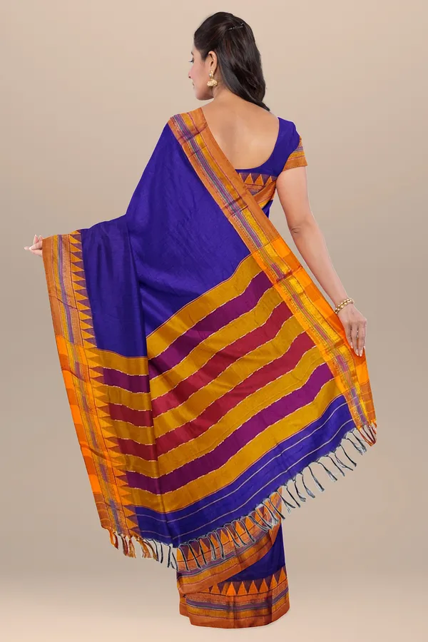 VOILET_COTTON_SILK_M_BORDER_ILKAL_SAREE_WITH_RUNNING_BLOUSE_PIECE_FOR_WOMENS