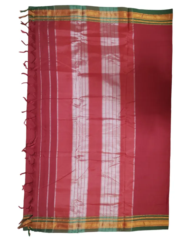 Red_ilkal_paras_border_pure_mercerised_cotton_saree_with_running_blouse_piece