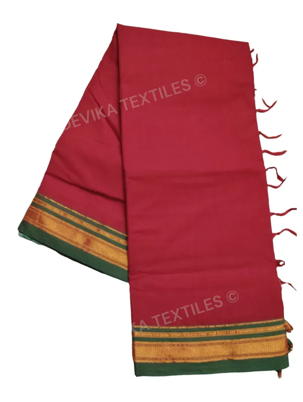 Red_ilkal_paras_border_pure_mercerised_cotton_saree_with_running_blouse_piece