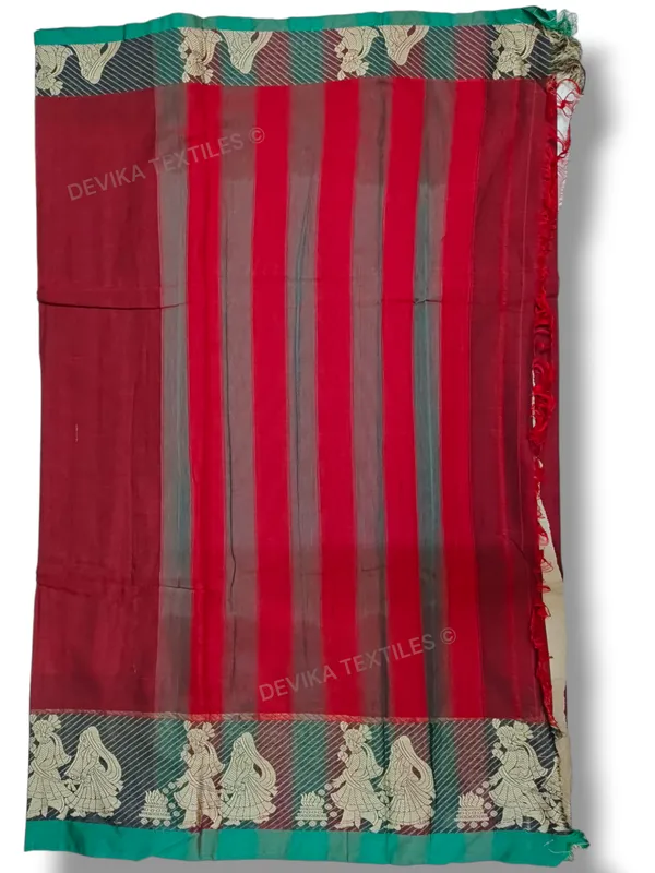 Maroon_Sapthapadhi_Narayanpeth_Pure_Handloom_Cotton_saree_with_Running_blouse_piece_(Same_As_Saree)