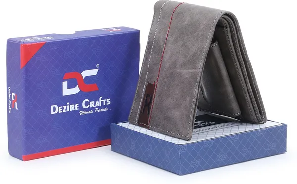 Grey_Men_Evening/Party_Ethnic_Formal_Travel_Grey_Artificial_Leather_Wallet_|_Premium_Quality_Wallets_(4_Card_Slots)