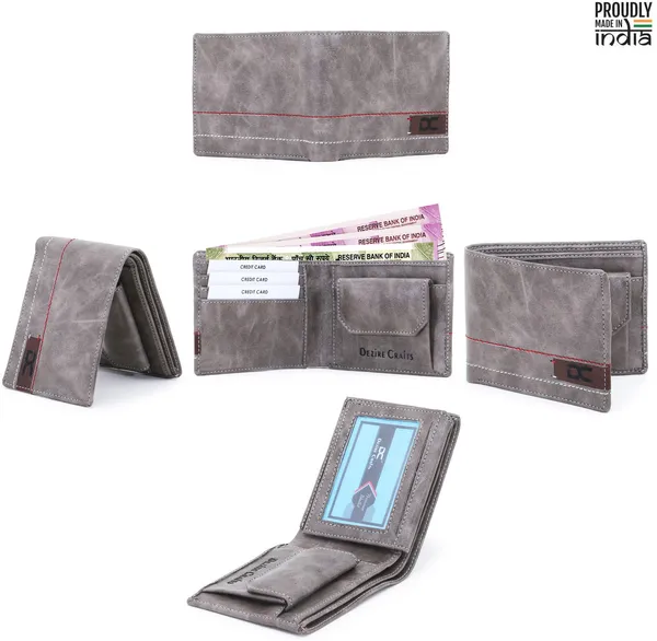 Grey_Men_Evening/Party_Ethnic_Formal_Travel_Grey_Artificial_Leather_Wallet_|_Premium_Quality_Wallets_(4_Card_Slots)