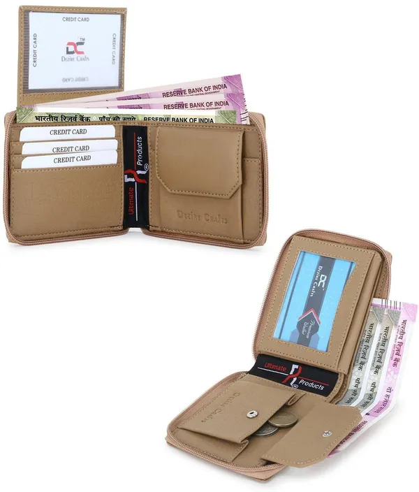 Beige_Travel_Formal_Artificial_Leather_Fabric_Round_Zip_Wallet_(7_Card_Slots)
