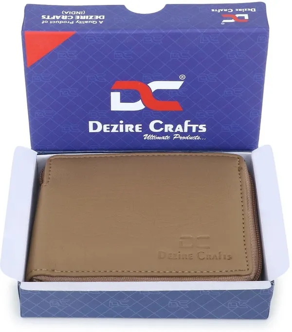 Beige_Travel_Formal_Artificial_Leather_Fabric_Round_Zip_Wallet_(7_Card_Slots)