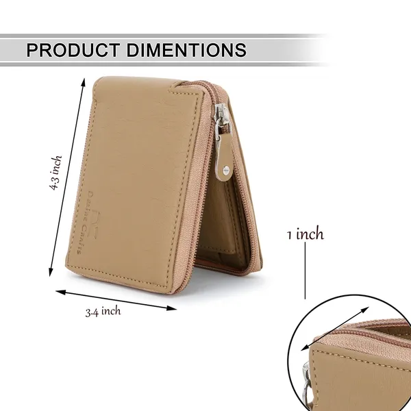 Beige_Travel_Formal_Artificial_Leather_Fabric_Round_Zip_Wallet_(7_Card_Slots)