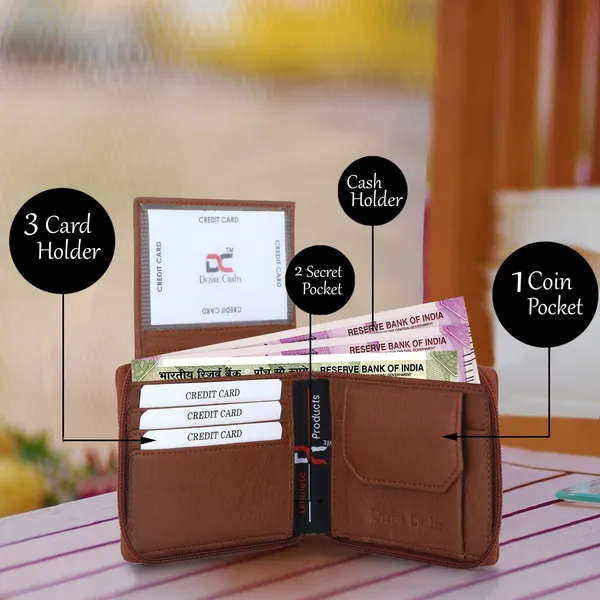 Tan_Travel_Formal_Artificial_Leather_Fabric_Round_Zip_Wallet_(7_Card_Slots)