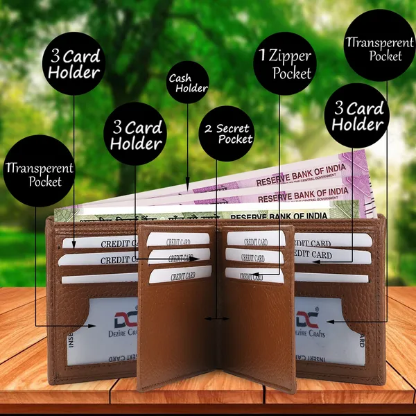 Travel_Evening/Party_Ethnic_Tan_Genuine_Leather_Wallet_(14_Card_Slots)
