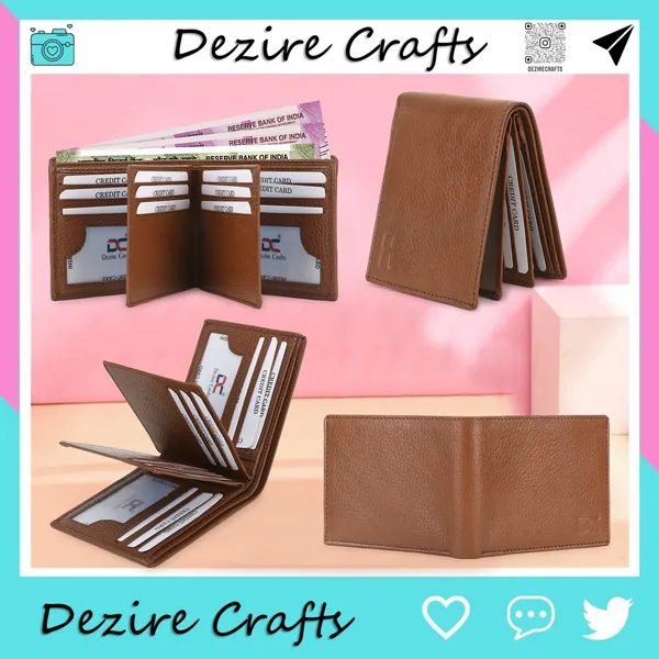 Travel_Evening/Party_Ethnic_Tan_Genuine_Leather_Wallet_(14_Card_Slots)