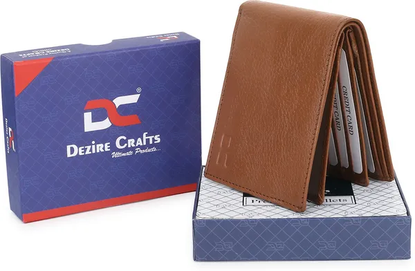 Travel_Evening/Party_Ethnic_Tan_Genuine_Leather_Wallet_(14_Card_Slots)