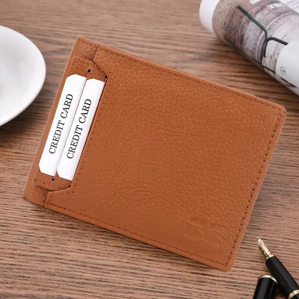 Travel_Formal_Evening/Party_Ethnic_Tan_Genuine_Leather_Wallet_(5_Card_Slots)