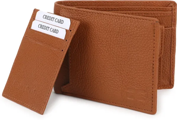 Travel_Formal_Evening/Party_Ethnic_Tan_Genuine_Leather_Wallet_(5_Card_Slots)
