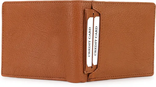 Travel_Formal_Evening/Party_Ethnic_Tan_Genuine_Leather_Wallet_(5_Card_Slots)