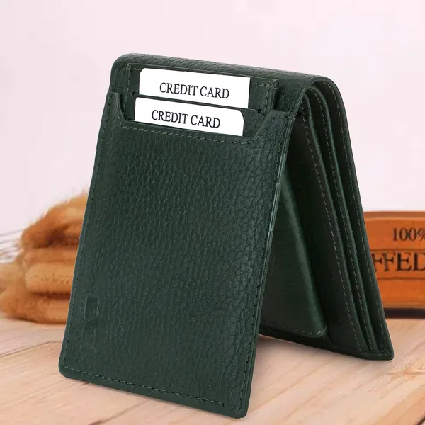 Green_Men_Travel_Formal_Evening/Party_Ethnic_Green_Genuine_Leather_Wallet_(5_Card_Slots)