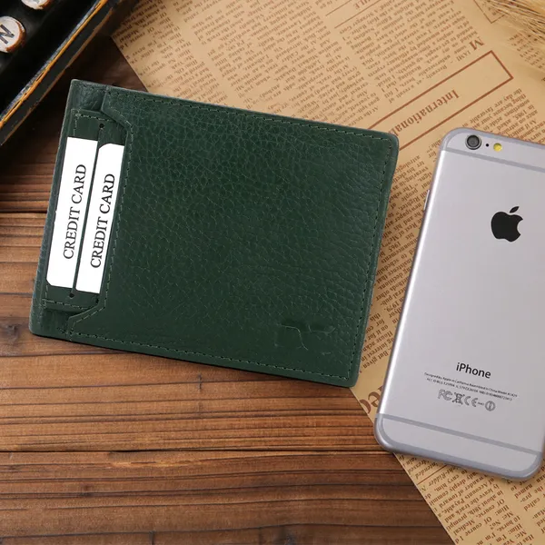 Green_Men_Travel_Formal_Evening/Party_Ethnic_Green_Genuine_Leather_Wallet_(5_Card_Slots)