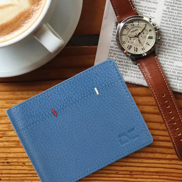 Blue_Men_Ethnic_Travel_Formal_Evening/Party_Blue_Genuine_Leather_Wallet_(7_Card_Slots)