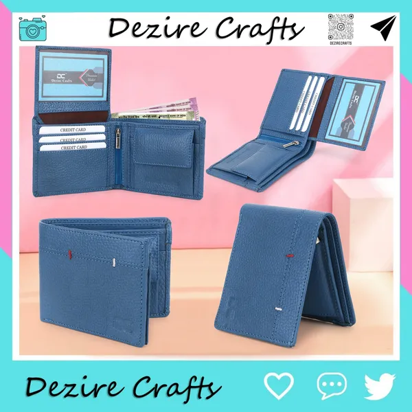Blue_Men_Ethnic_Travel_Formal_Evening/Party_Blue_Genuine_Leather_Wallet_(7_Card_Slots)