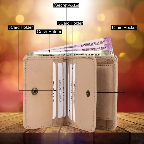 Beige_Men_Formal_Evening/Party_Travel_Ethnic_Beige_Genuine_Leather_Wallet_(7_Card_Slots)