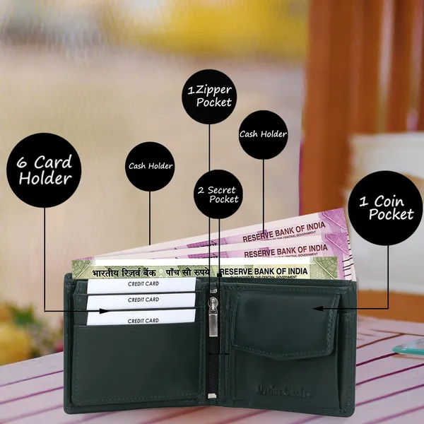 Green_Men_Evening/Party_Formal_Travel_Ethnic_Green_Genuine_Leather_Wallet_(7_Card_Slots)