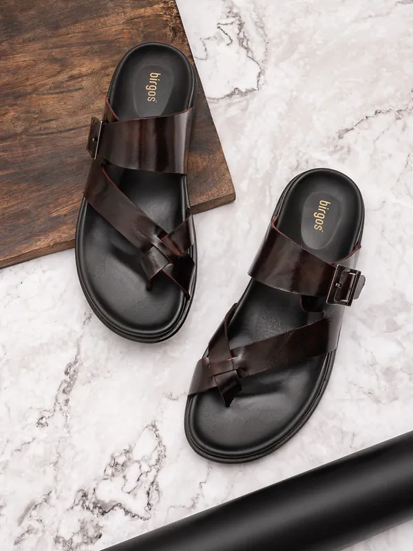 Buy Louis Philippe Men's Brown Cross Strap Sandals for Men at Best Price @  Tata CLiQ
