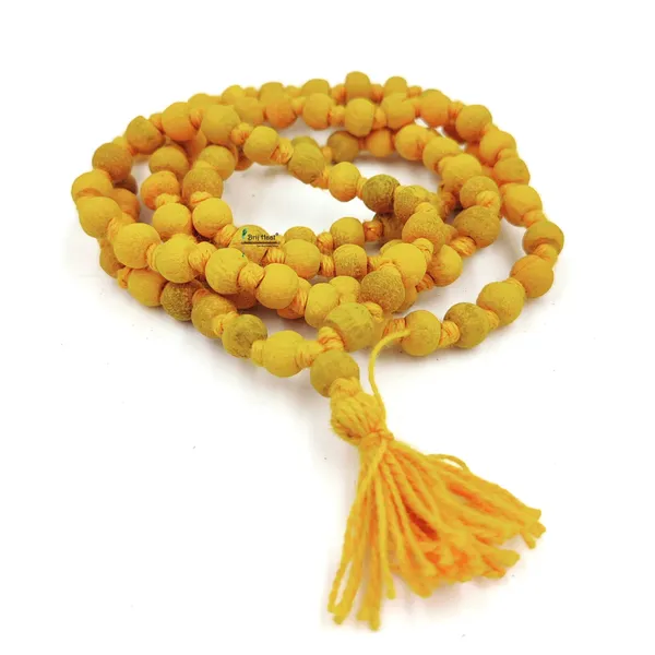 Haldi_jaap_japa_mala_108+1_Beads_With_Cotton_Gaumukhi_bag_Jholi