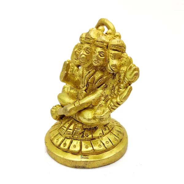 Brass_Panch_Mukhi_Hanuman_Ji_Murti_Sitting_Idol_Golden_(8.5_X_7_X_5.5_Cm)