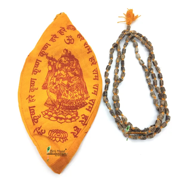 Tulsi_jaap_japa_mala_108+1_Beads_With_Cotton_Gaumukhi_bag_Jholi