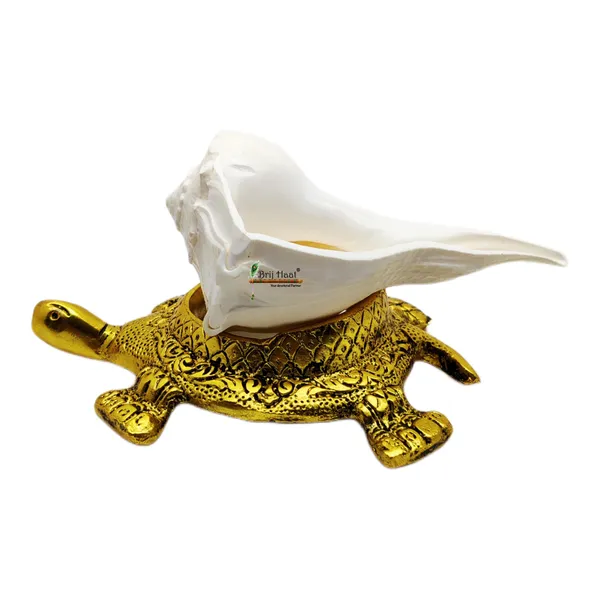 Natural_Dakshnavarti_shankh_with_kachua_Shape_Stand_(@4_inch)
