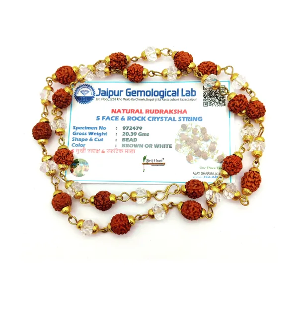 Rudraksha_and_Sphatik_beads_Mala_with_Golden_Cap_for_Men,_women_with_Lab_tested_certificate