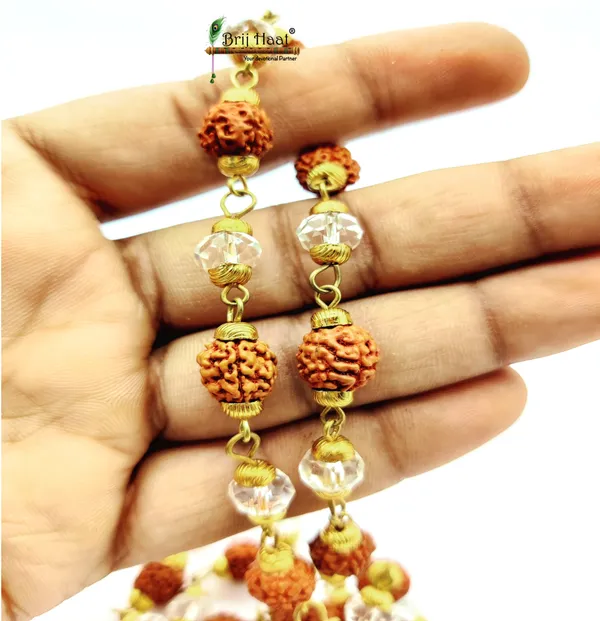 Rudraksha_and_Sphatik_beads_Mala_with_Golden_Cap_for_Men,_women_with_Lab_tested_certificate