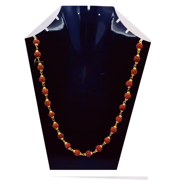 Rudraksha_beads_Mala_with_Golden_Cap_for_Men,_women