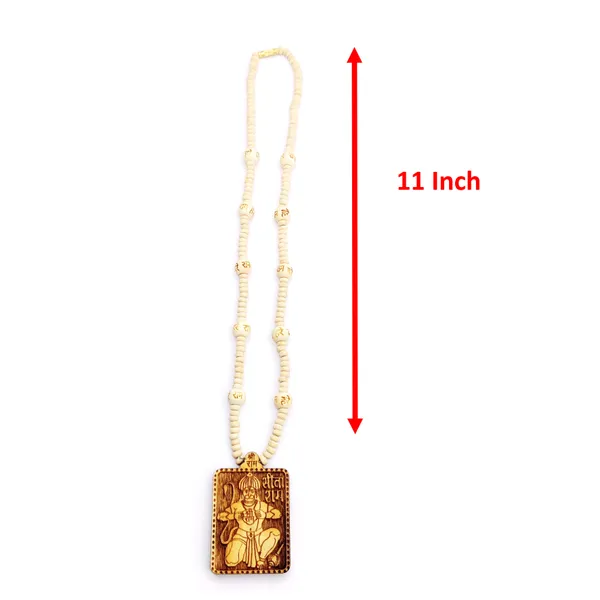 Wooden_Carving_Hanuman_ji_Shree_bageshwar_Balaji_dham_Handmade_Locket/pendant_with_wood_Ram_Mala