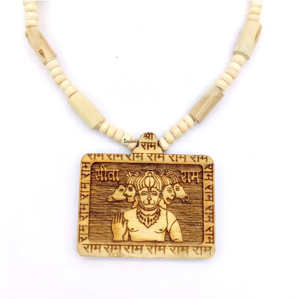 Wooden_Carving_Panch_mukhi_Hanuman_ji_Pendant_with_Tulsi_Kanthi_Mala_(5F.H.T2)