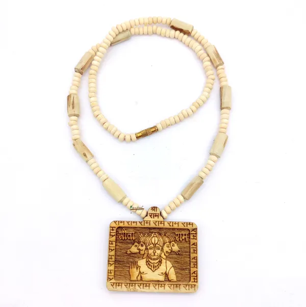 Wooden_Carving_Panch_mukhi_Hanuman_ji_Pendant_with_Tulsi_Kanthi_Mala_(5F.H.T2)