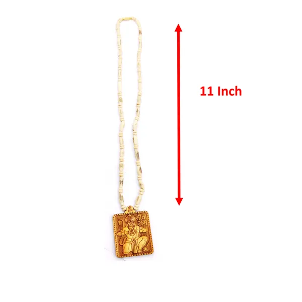 Wooden_Carving_Hanuman_ji_Handmade_Locket/pendant_with_Tulsi_Kanthi_Mala
