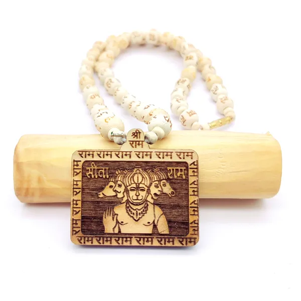 Wooden_Carving_Panchmukhi_Hanuman_ji_pendant_with_Hare_ram_krishna_Carving_beads_chain_(5F.H.Hre2)